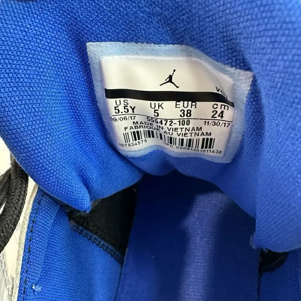 Nike Air Jordan '91 Flight Hyper Royal White Black Basketball Sneaker, Size 5.5Y - Picture 11 of 13